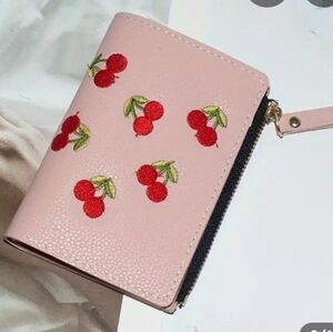 Cherry Embroidered Pomk Wallet